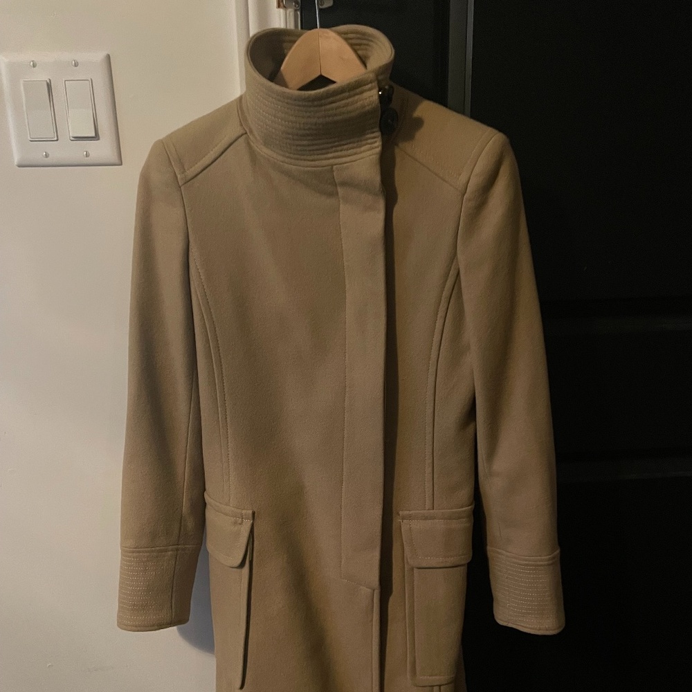 zara caramel thick wool coat